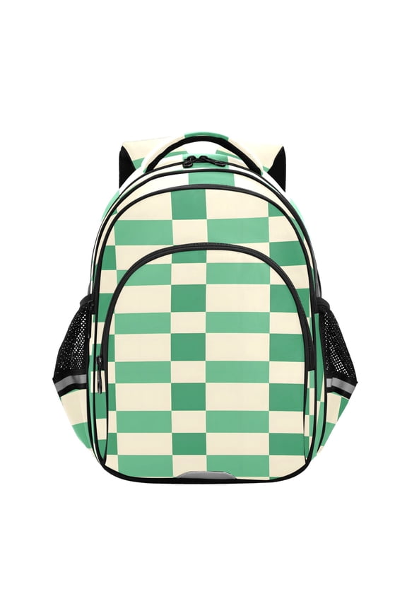 Checkered Grid-t3 School Backpack Elementary Bag Bookbag Travel Rucksack