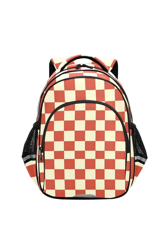 Checkered Grid-t6 School Backpack Elementary Bag Bookbag Travel Rucksack