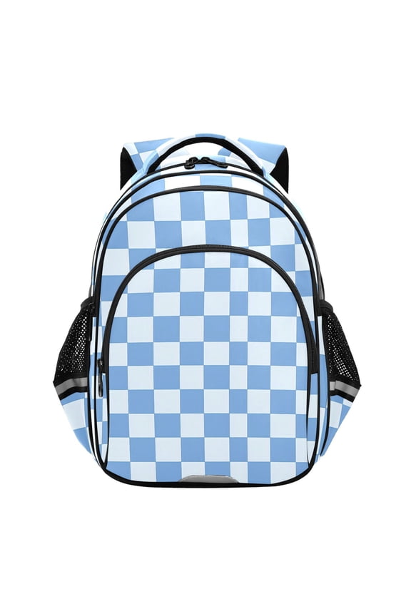 Checkered Grid-t7 School Backpack Elementary Bag Bookbag Travel Rucksack