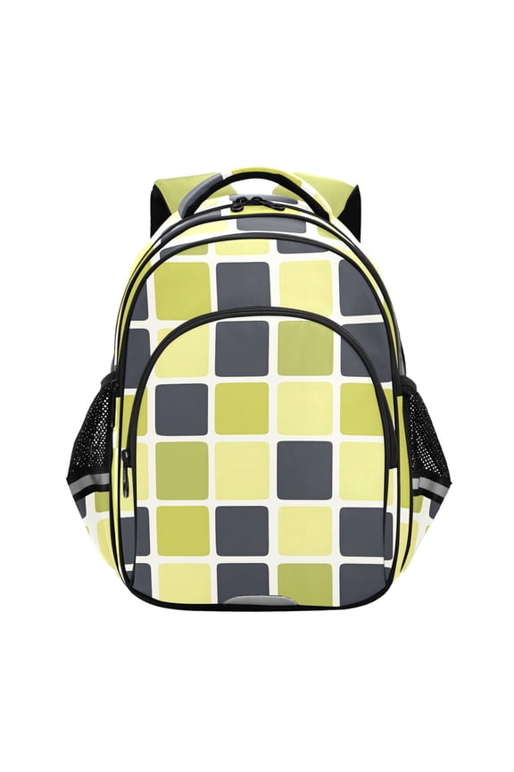 Checkered Grid-t8 School Backpack Elementary Bag Bookbag Travel Rucksack