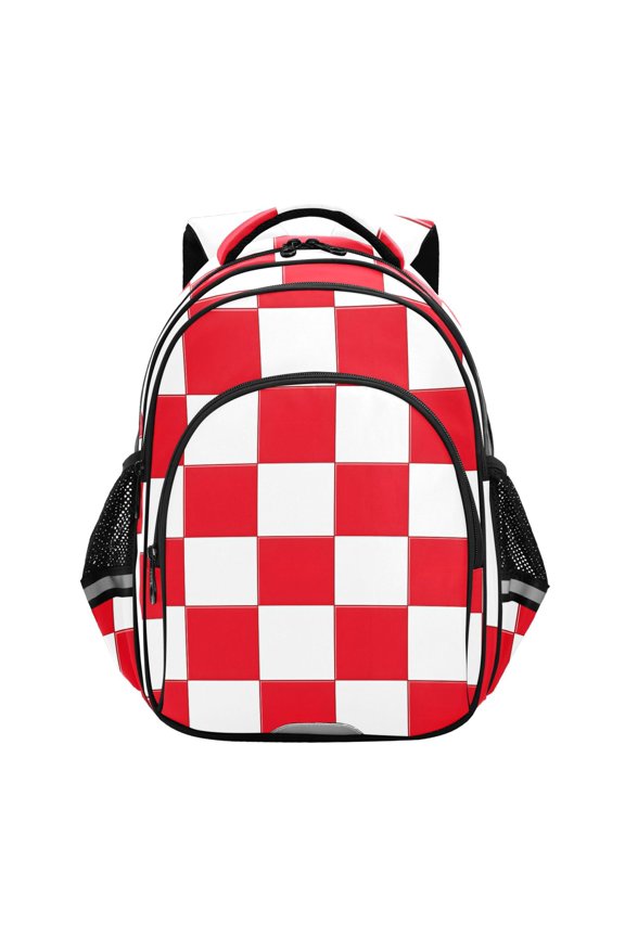Checkered Grid-t9 School Backpack Elementary Bag Bookbag Travel Rucksack