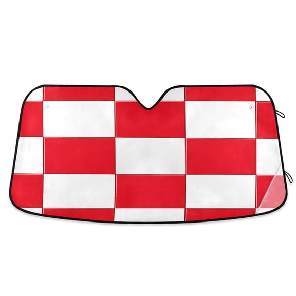 ALAZA Checkered Grid-t9 Windshield Sun Shade Car Foldable Sun Visor Block UV Rays Protector 55"x27.6"