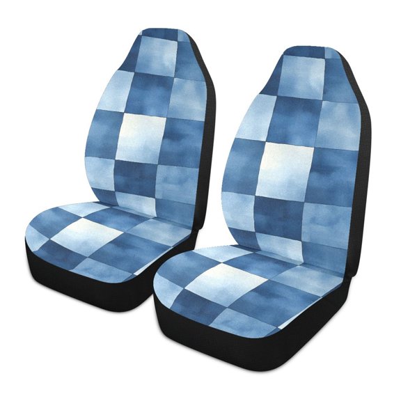 ALAZA Checkered Grid-z1 Car Seat Covers 2 PCs Universal Auto Front Seats Interior Protector
