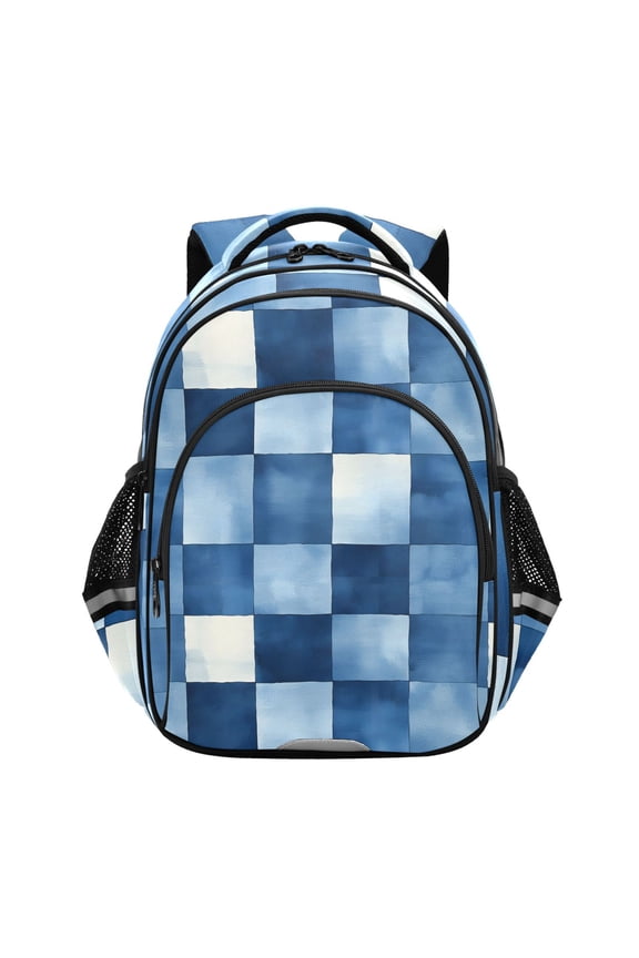 Checkered Grid-z1 School Backpack Elementary Bag Bookbag Travel Rucksack
