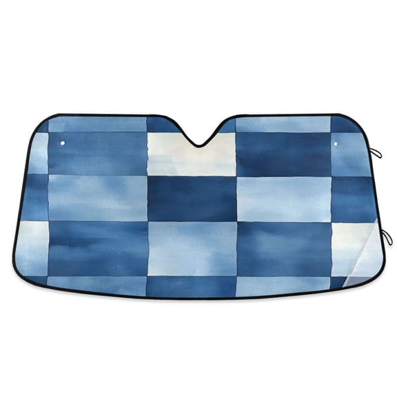 ALAZA Checkered Grid-z1 Windshield Sun Shade Car Foldable Sun Visor Block UV Rays Protector 53"x23.5"