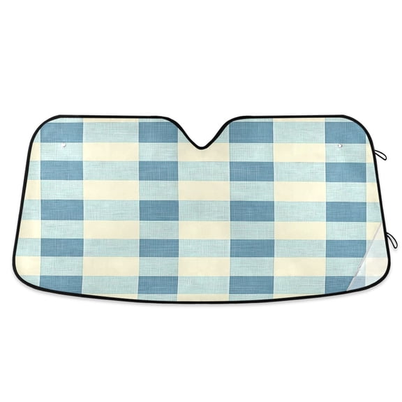 ALAZA Checkered Grid-z2 Windshield Sun Shade Car Foldable Sun Visor Block UV Rays Protector 53"x23.5"