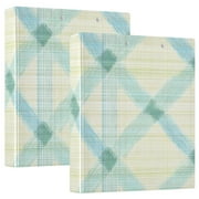 ALAZA Checkered Grid-z5 Hardcover 3 Ring Binder 1.5" Round Rings Interior Pockets Binders Organizer 2 Pack