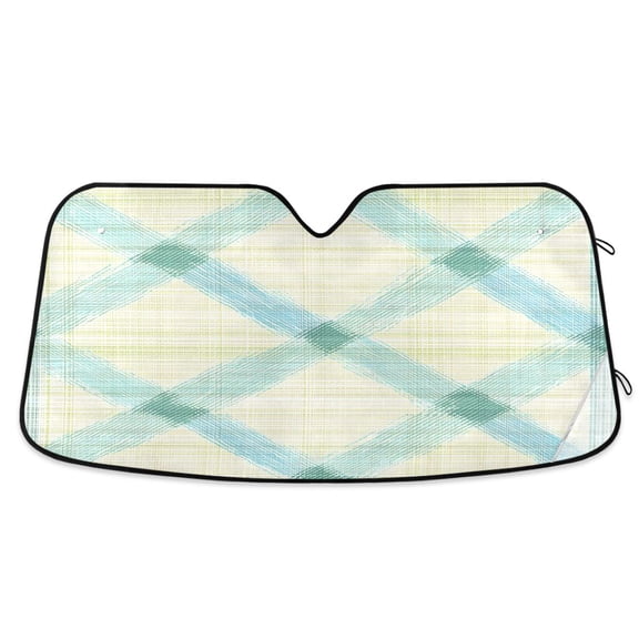 ALAZA Checkered Grid-z5 Windshield Sun Shade Car Foldable Sun Visor Block UV Rays Protector 57"x31.5"