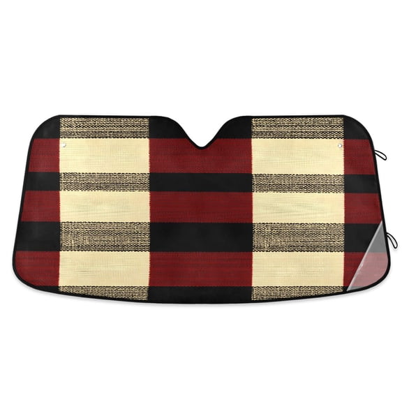 ALAZA Checkered Grid-z6 Windshield Sun Shade Car Foldable Sun Visor Block UV Rays Protector 55"x27.6"