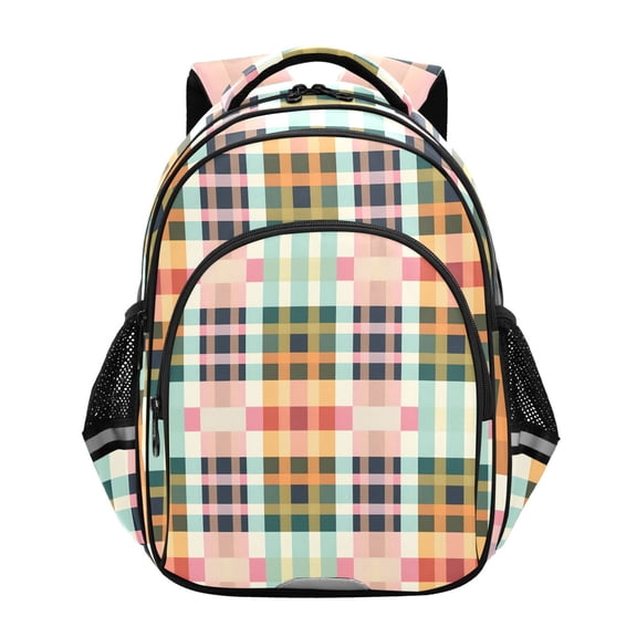 ALAZA Checkered Pattern Grid School Backpack Elementary Bag Bookbag Travel Rucksack