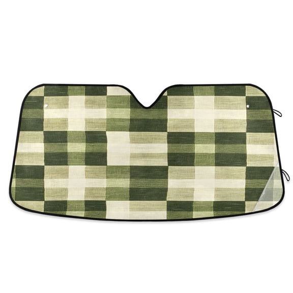 ALAZA Checkered Pattern-e1 Windshield Sun Shade Car Foldable Sun Visor Block UV Rays Protector 55"x27.6"