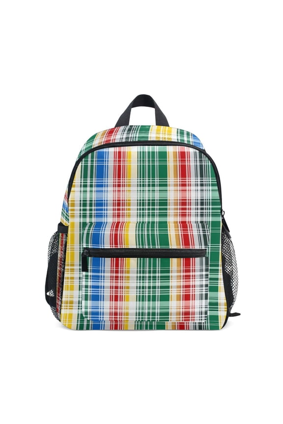 Checkered Plaid Pattern School Backpack Small Bookbag Mini Bags