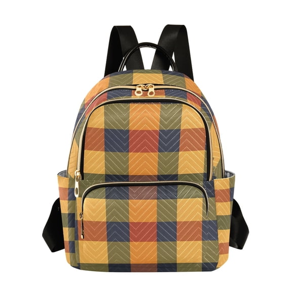 ALAZA Checkered Plaid Retro Womens Travel Laptop Backpack Large Daypack Ladies Shoulder Bags M