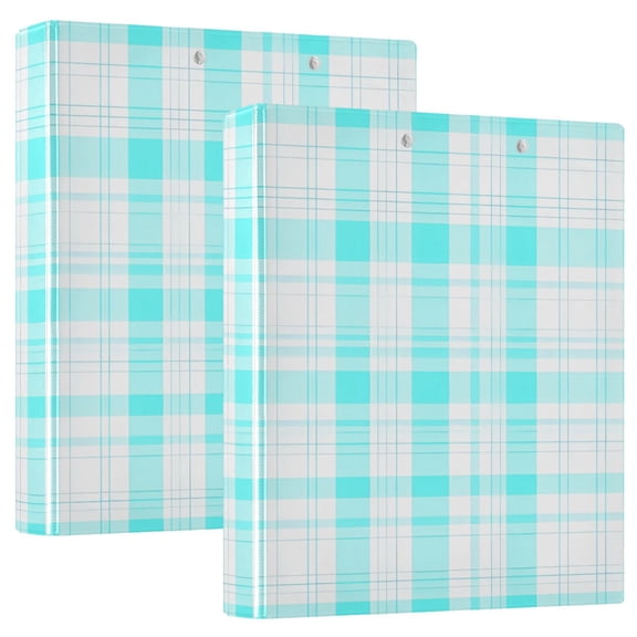 ALAZA Checkered Plaid-a2 Hardcover 3 Ring Binder 1.5" Round Rings Interior Pockets Binders Organizer 2 Pack