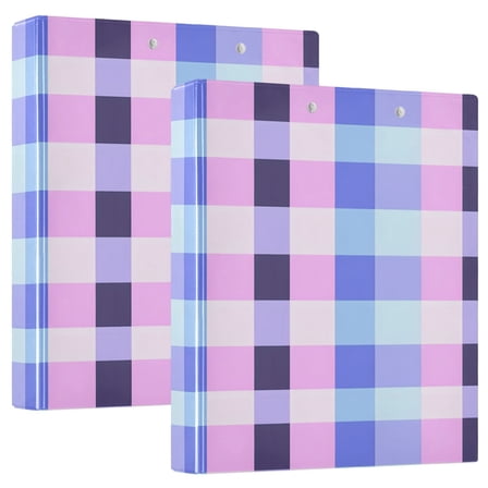ALAZA Checkered Plaid-a5 Hardcover 3 Ring Binder 1.5" Round Rings Interior Pockets Binders Organizer 2 Pack