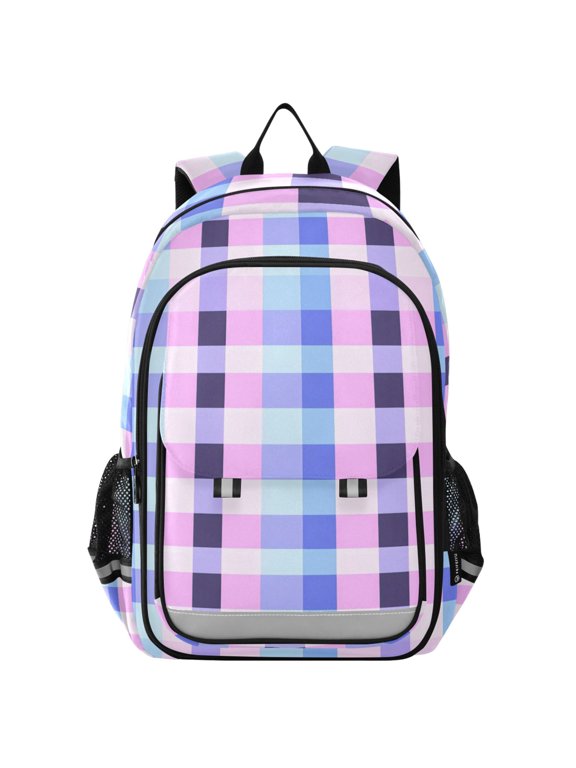 Checkered Plaid-a5 Laptop Backpack Purse Travel Bag Casual School Bookbag Rucksack for Women Men