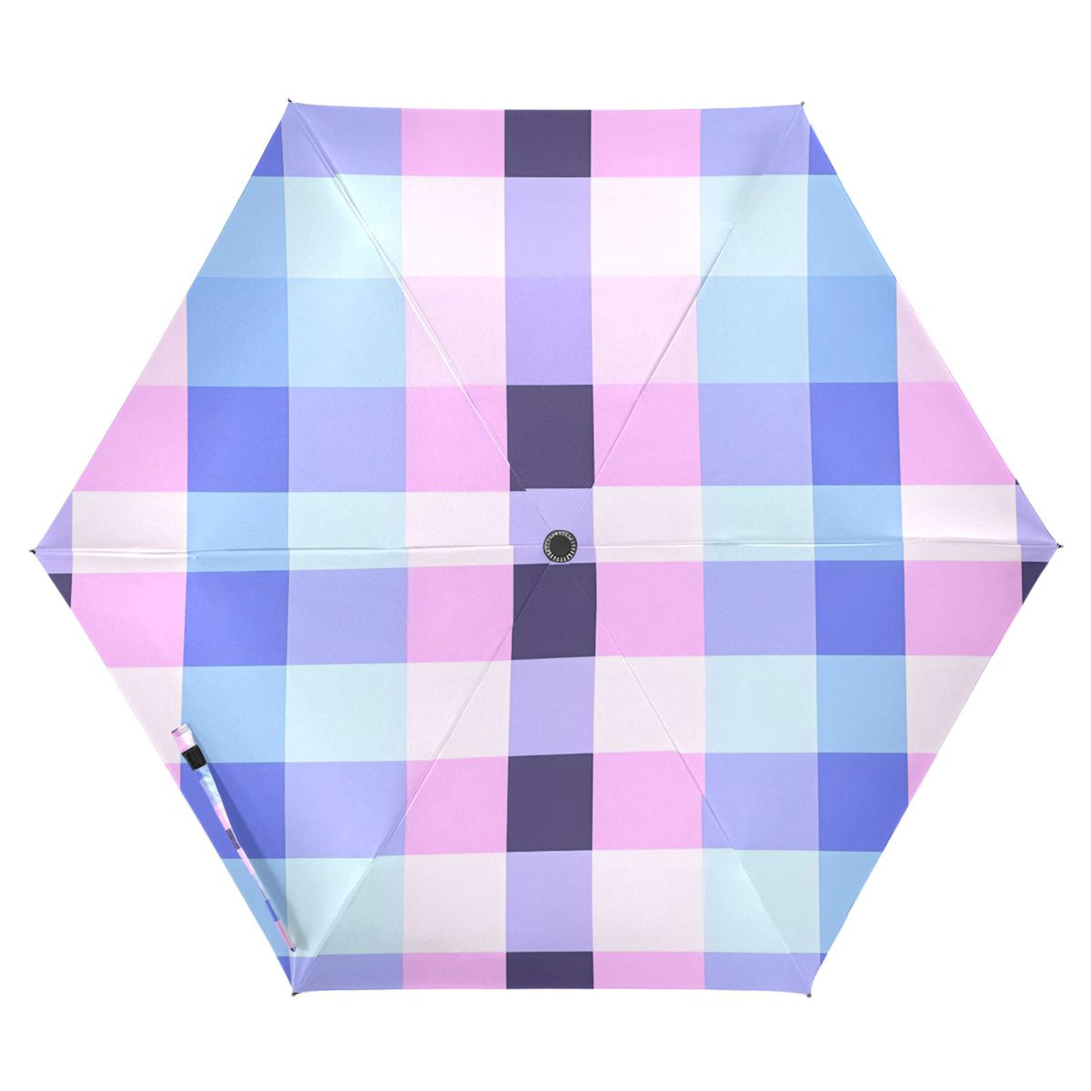 ALAZA Checkered Plaid-a5 UPF 50+ Compact Folding Umbrella for Rain Travel Umbrella Packable