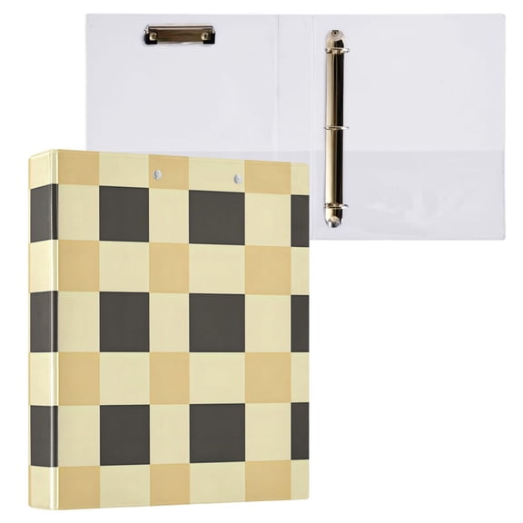 ALAZA Checkered Plaid-a7 Hardcover 3 Ring Binder 1.5" Round Rings Interior Pockets Binders Organizer 1 Pack