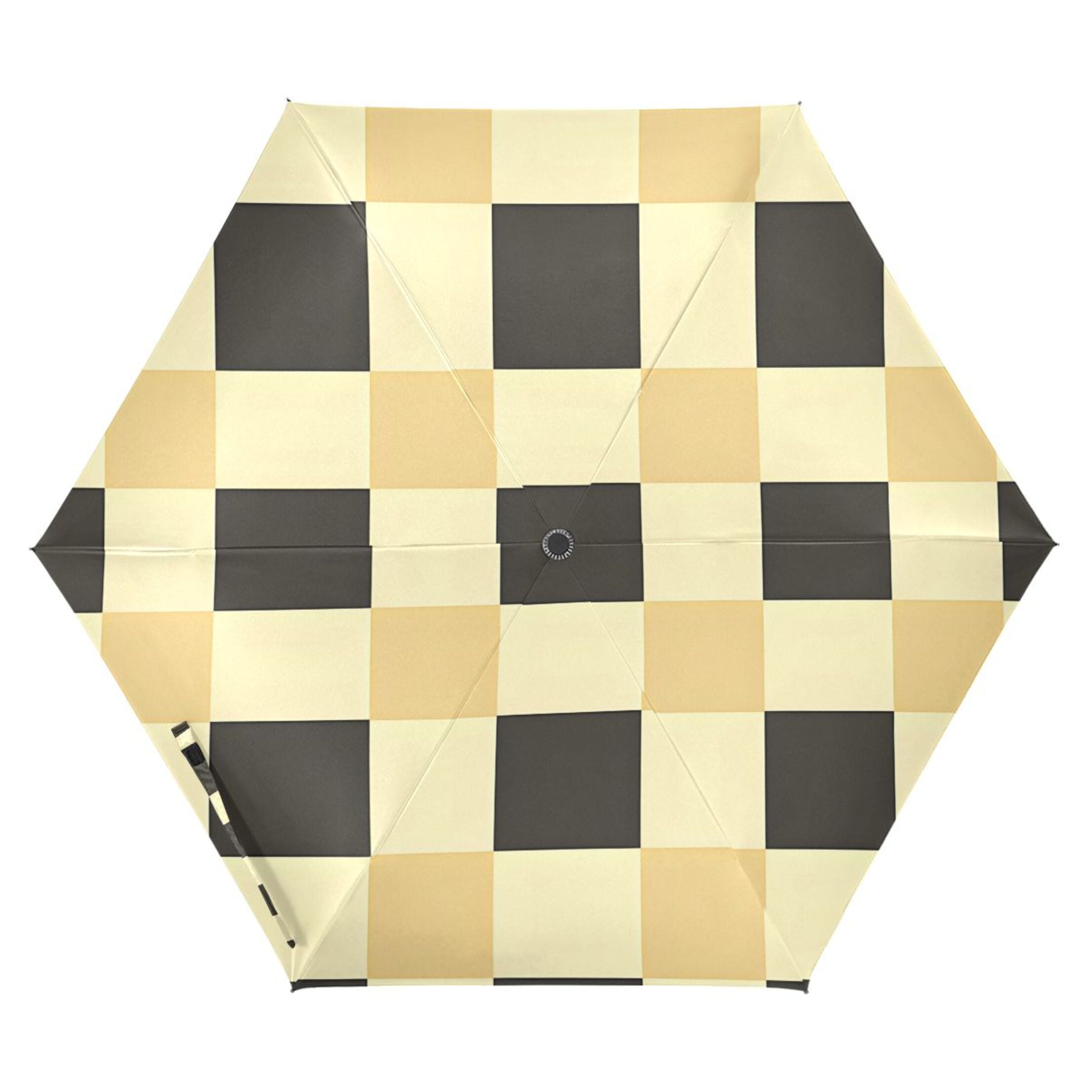ALAZA Checkered Plaid-a7 UPF 50+ Compact Folding Umbrella for Rain Travel Umbrella Packable