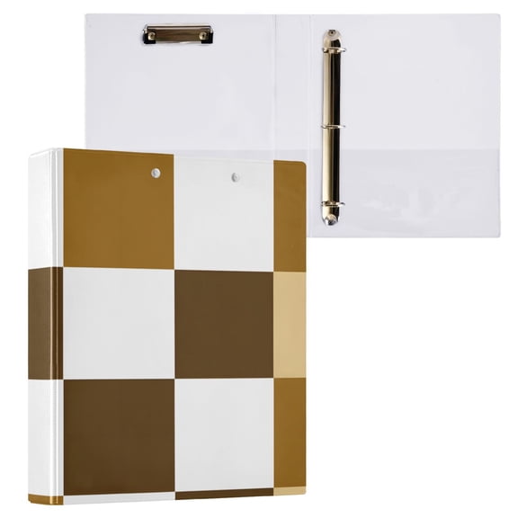 ALAZA Checkered Plaid-a8 Hardcover 3 Ring Binder 1.5" Round Rings Interior Pockets Binders Organizer 1 Pack