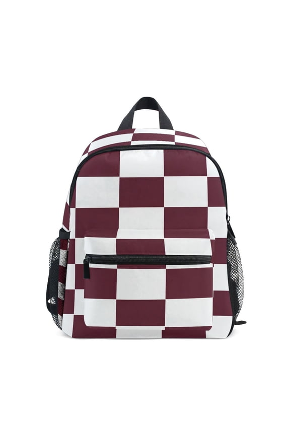 Checkered Plaid-a9 School Backpack Small Bookbag Mini Bags
