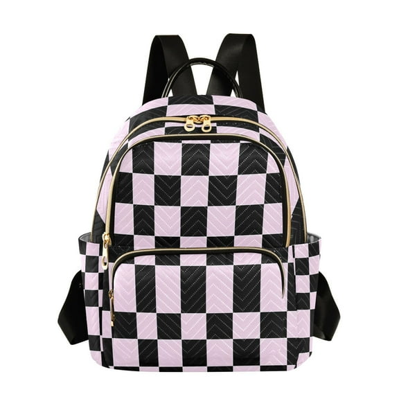 ALAZA Checkered Print Womens Travel Laptop Backpack Large Daypack Ladies Shoulder Bags S