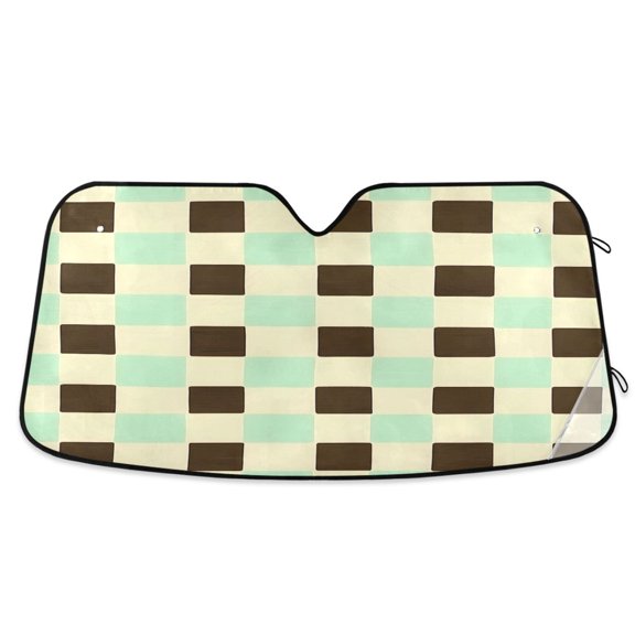 ALAZA Checkered-h8 Windshield Sun Shade Car Foldable Sun Visor Block UV Rays Protector 53"x23.5"