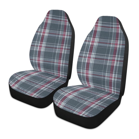 ALAZA Checkered-z1 Car Seat Covers 2 PCs Universal Auto Front Seats Interior Protector