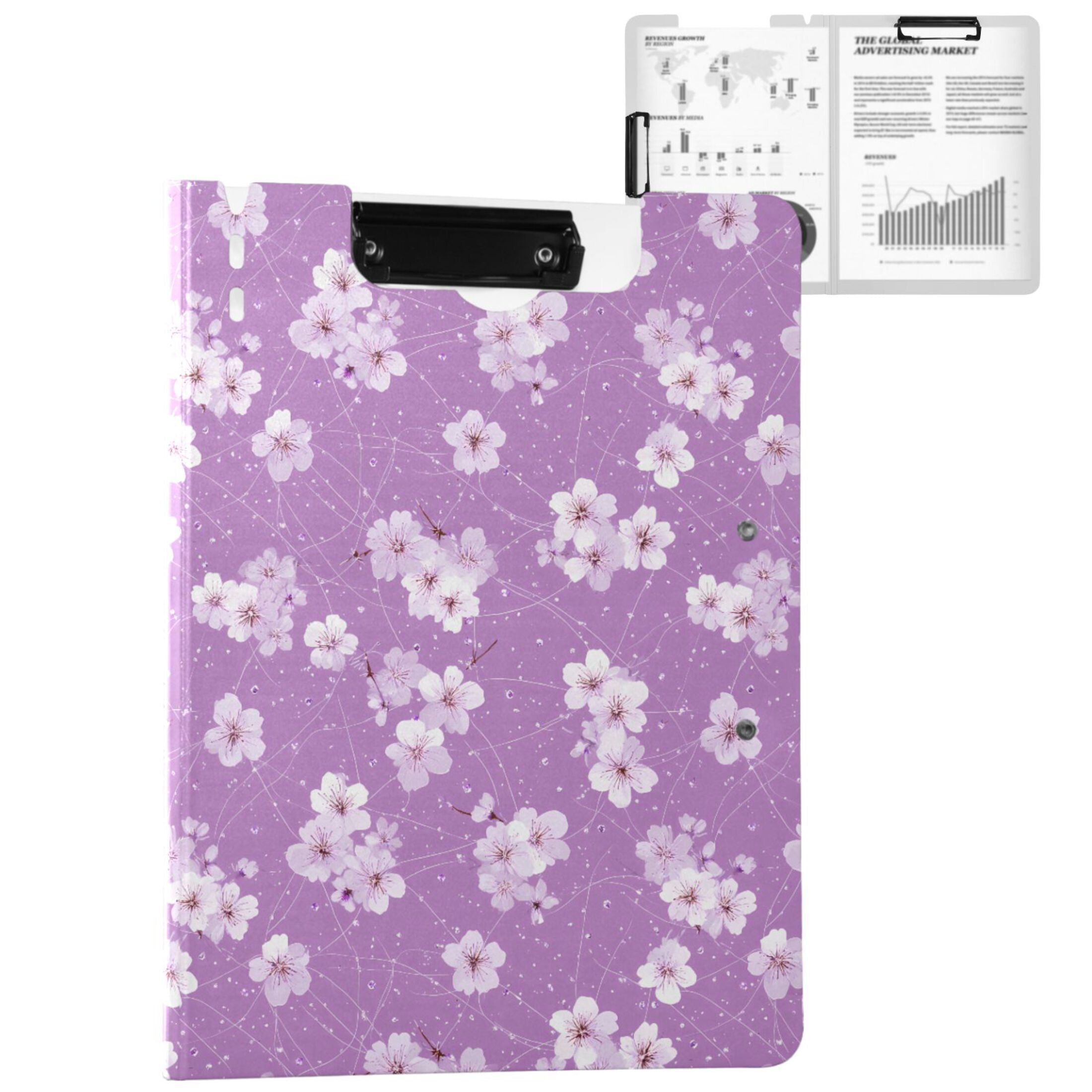 ALAZA Cherry Blossom A4 Foldable Clipboard 360 Degree Folder Binder ...
