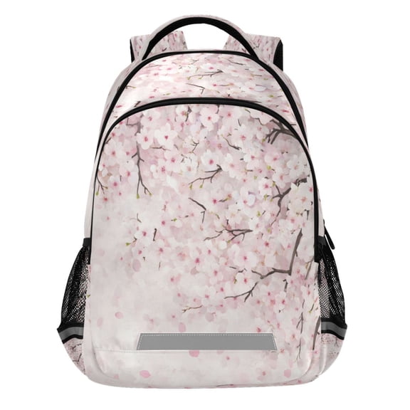 ALAZA Cherry Blossom Pattern Backpack Elementary School Bags Student Bookbag Travel Rucksack