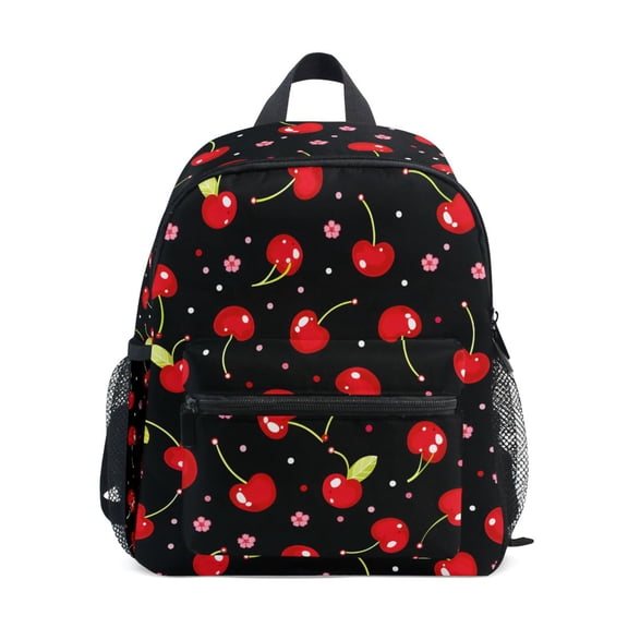 ALAZA Cherry Floral Black School Backpack Small Bookbag Mini Bags
