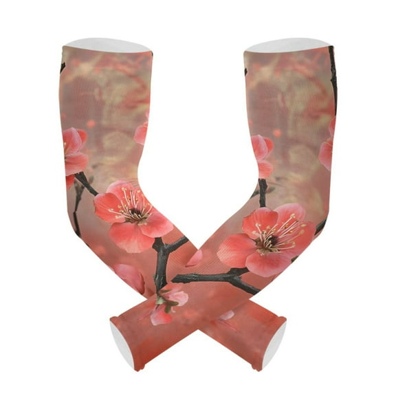 ALAZA Cherry Flowers on Branch UV Sun Protection Arm Sleeves UPF 50+ Compression Cooling Sleeve 1 Pair
