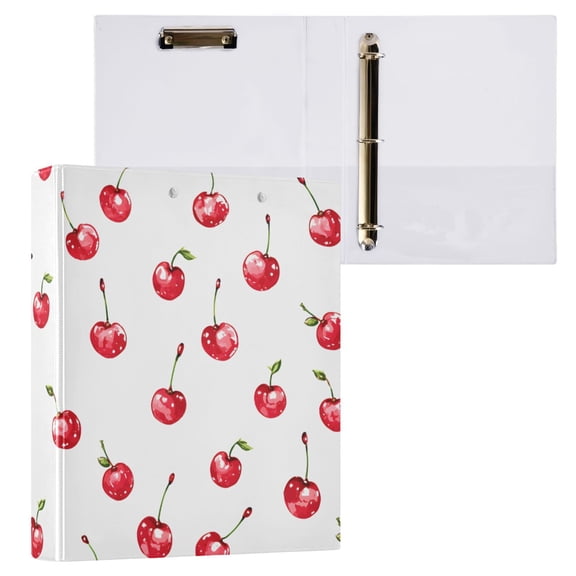 ALAZA Cherry Fruit Hardcover 3 Ring Binder 1.5" Round Rings Interior Pockets Binders Organizer 1 Pack