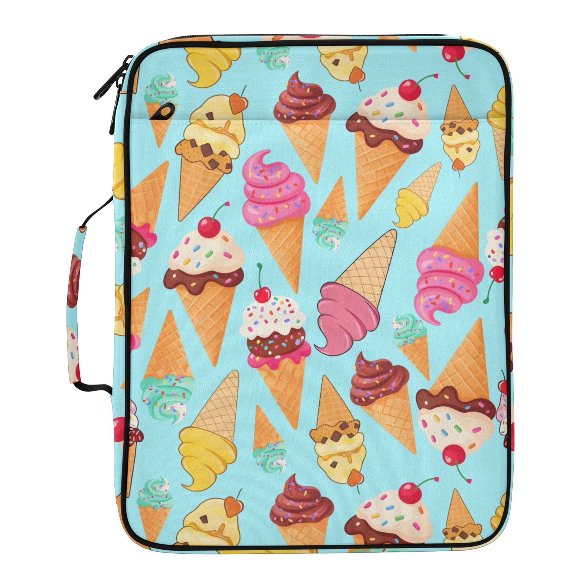 ALAZA Cherry Ice Cream Pattern Expanding Accordion File Folder 3 Ring ...