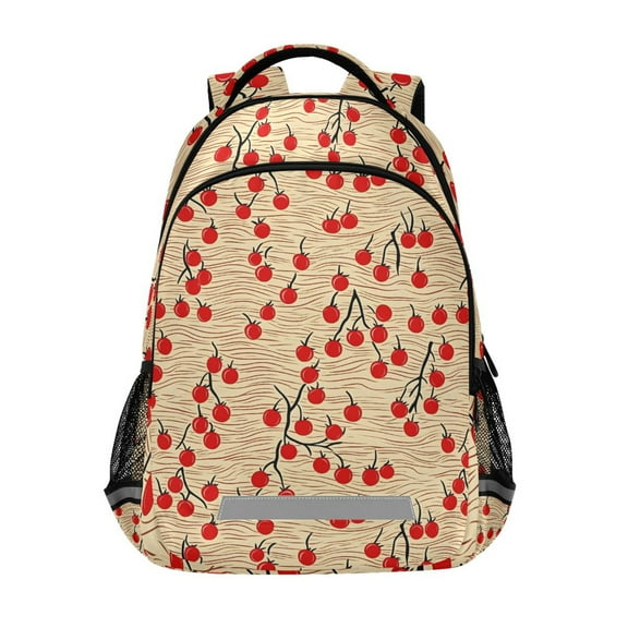ALAZA Cherry Wave Pattern Backpack Elementary School Bag Bookbag Travel Rucksack
