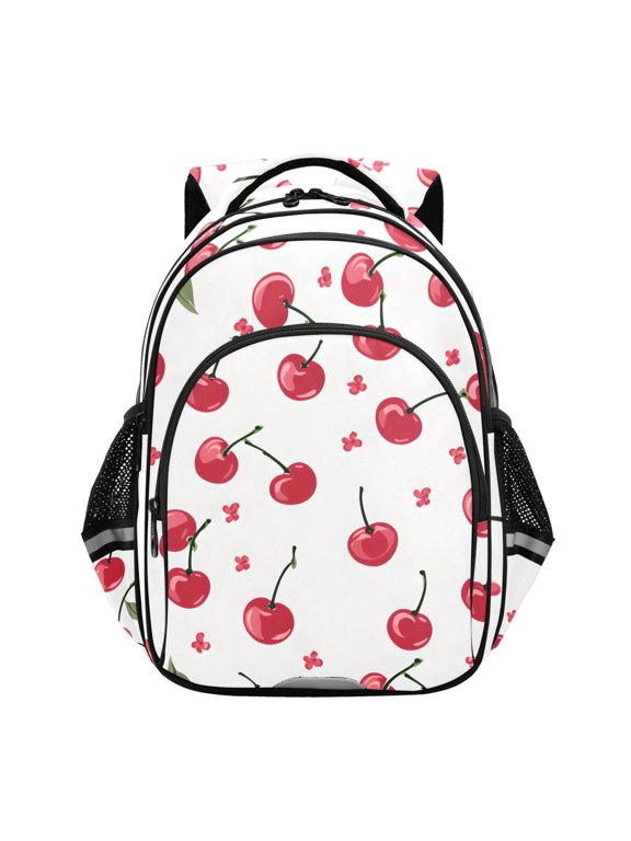 Cherry and Flowers School Backpack Elementary Bag Bookbag Travel Rucksack