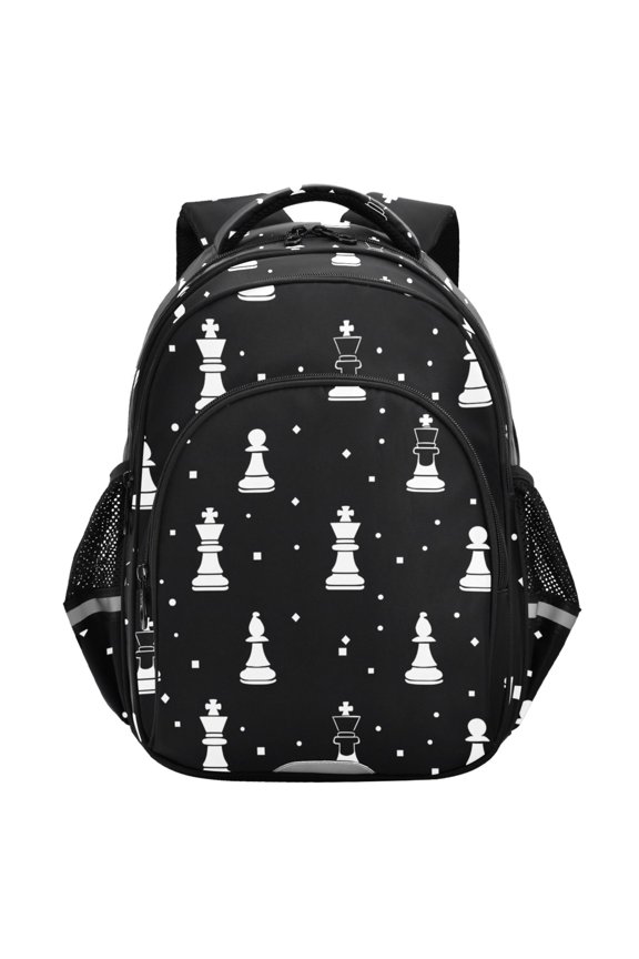 Chess Pattern School Backpack Elementary Bag Student Bookbag Travel Rucksack