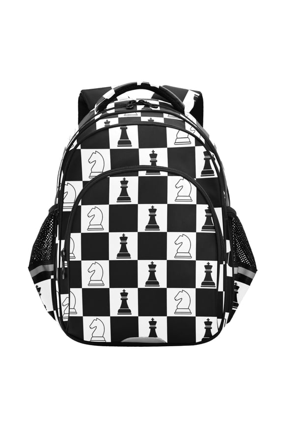 Chess on Checkered School Backpack Elementary Bag Student Bookbag Travel Rucksack