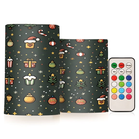 ALAZA Christmas Accessories 2 PCs LED Flickering Flameless Candles with Remote Timer Battery Operated Candle