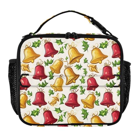 ALAZA Christmas Bells Lunch Box Insulated Lunch Bag Cooler Tote with Shoulder Strap
