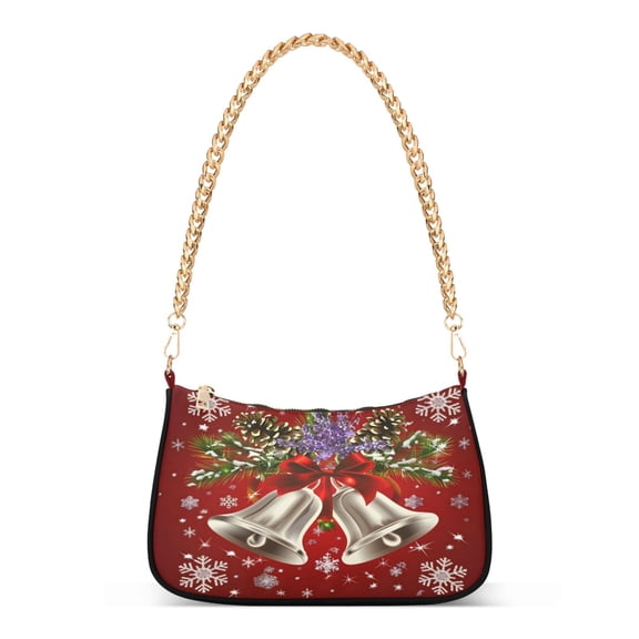 ALAZA Christmas Bells Women's Chain Shoulder Bag Hobo Handbag Tote Crossbody Purse