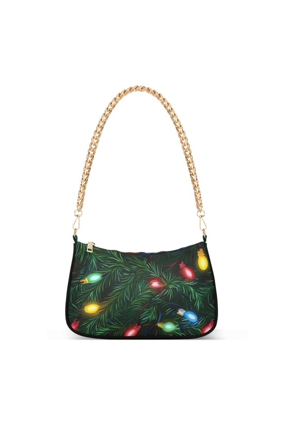 Christmas Lights Leave Women's Chain Shoulder Bag Hobo Handbag Tote Crossbody Purse