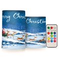 thumbnail image 1 of ALAZA Christmas Santa Claus Deers 2 PCs LED Flickering Flameless Candles with Remote Timer Battery Operated Candle, 1 of 7