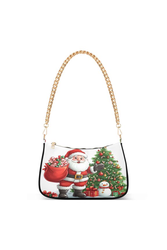 Christmas Santa Claus2 Women's Chain Shoulder Bag Hobo Handbag Tote Crossbody Purse
