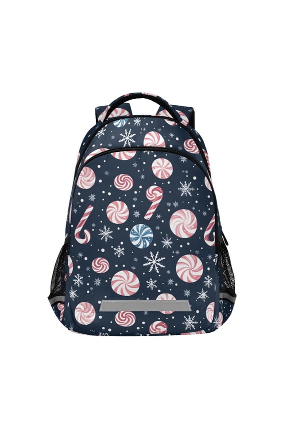 Christmas Snowflake Candy Backpack Elementary School Bag Bookbag Travel Rucksack