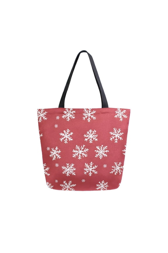 Christmas Snowflake Large Shoulder Tote Bag Canvas Handbag for Outdoor Beach