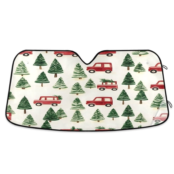 ALAZA Christmas Tree Trucks Windshield Sun Shade Car Foldable Sun Visor Block UV Rays Protector 55"x27.6"