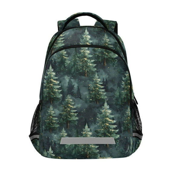ALAZA Christmas Trees Plant Backpack Elementary School Bag Bookbag Travel Rucksack