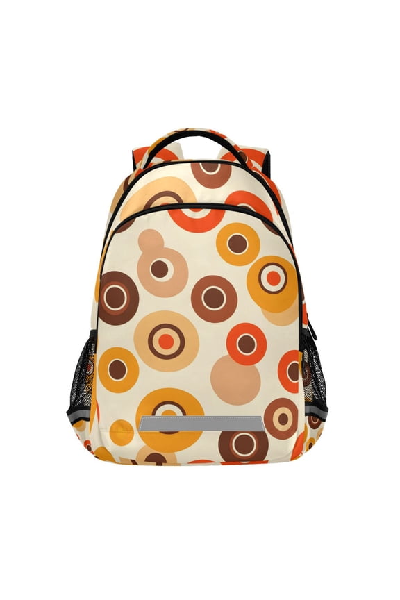 Circle Pattern Backpack Elementary School Bag Bookbag Travel Rucksack