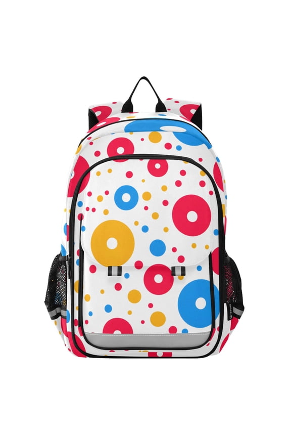 Circle Polka Dots Laptop Backpack Purse Travel Bag Casual School Bookbag Rucksack for Women Men